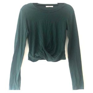 Hunter green long sleeve Zara top